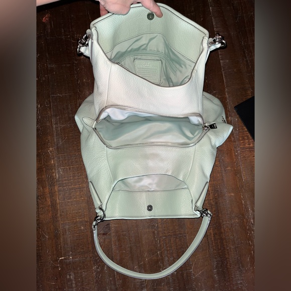 Coach Mint Green Leather Handbag - Picture 7 of 11